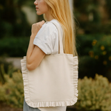Fabrica Kraft - Canvas Ruffle Tote | Canvas Tote Bag | Unbranded Canvas Tote
