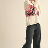 &MERCI - CABLE KNIT FAIR ISLE SWEATER MSW10679