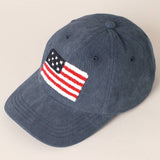 Fashion City - American Flag Chenille Patch Baseball Cap