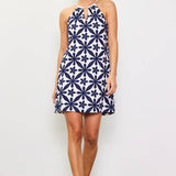 SKIES ARE BLUE - Embroidered Halter Mini Dress