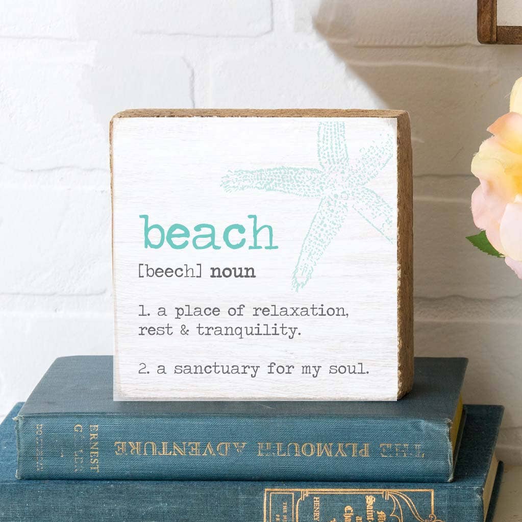 Rustic Marlin - Beach Definition Decorative Wooden Block