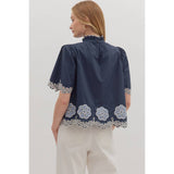 STYLE USA - Solid short flutter sleeve top