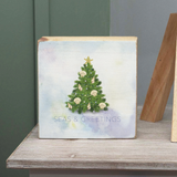 Rustic Marlin - Coastal Christmas Evergreen Tree Decorative Wooden Block