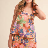&MERCI - EXCLUSIVE FLORAL PRT TIE SHOULDER TOP SHORTS SET MPST4660