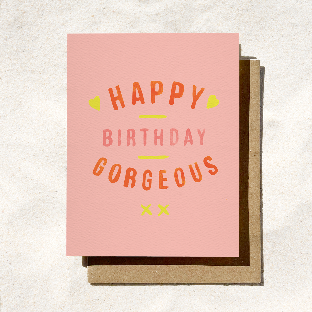 Daydream Prints - Happy Birthday Gorgeous Card | Female Card | Pink Card