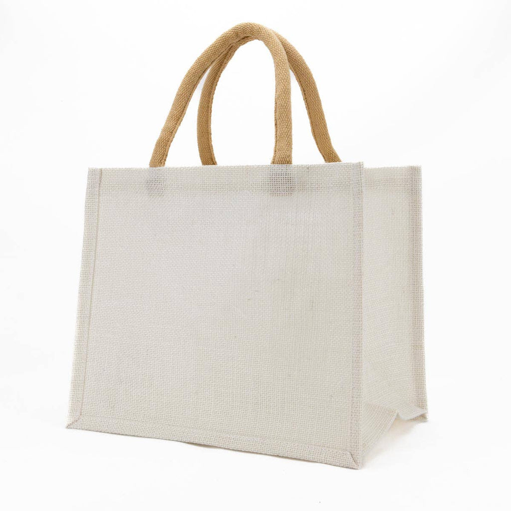 The Royal Standard - Jute Gift Tote   White   12x10x8