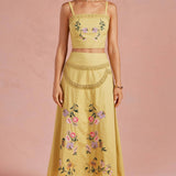 Strut & Bolt - Embroidered Floral Lace Detail Top Skirt Set