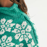 AEMI + CO - 3482IK Floral Fair Isle Mock Neck Sweater