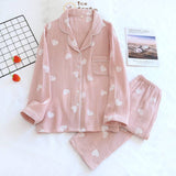 Rosa Clothing - Valentine'S Day Heart Print Pajama Two-Piece Set