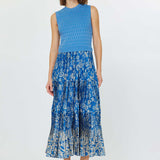 Current Air - Floral Printed Skirt & Sweater Top Maxi Dress