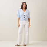 Able - AT2930 Whipstitch diamond half sleeve cardigan