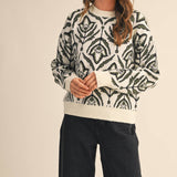 &MERCI - FLORAL PATTERN KNIT SWEATER MSW11095