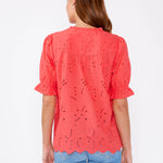 Lovestitch - Embroidered Eyelet Cotton Summer Top