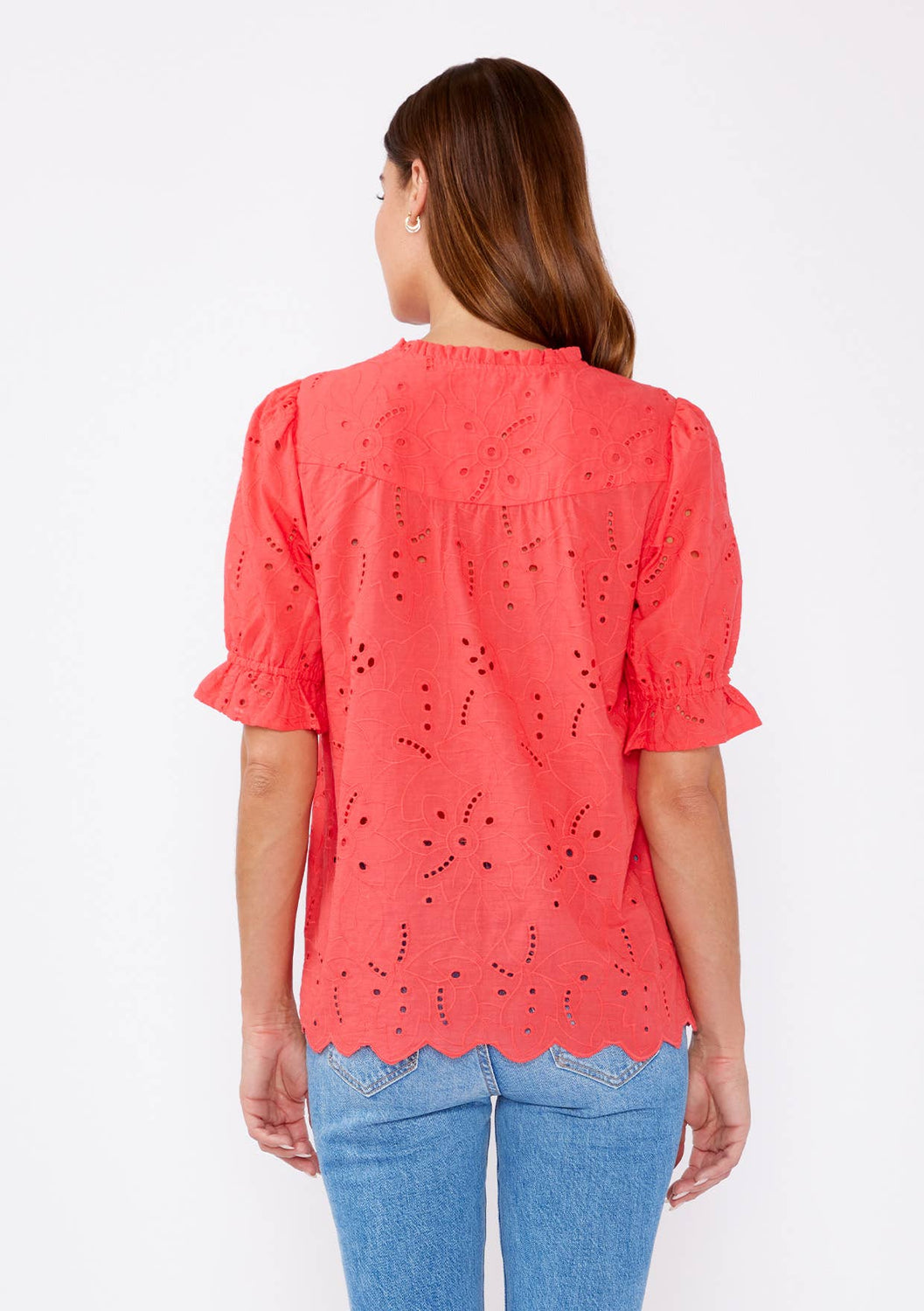 Lovestitch - Embroidered Eyelet Cotton Summer Top