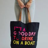 Panache Apparel Co. - Navy Drink On A Boat Tote