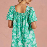 Strut & Bolt - Botanical Garden Ric-Rac Puff Sleeve Mini Dress