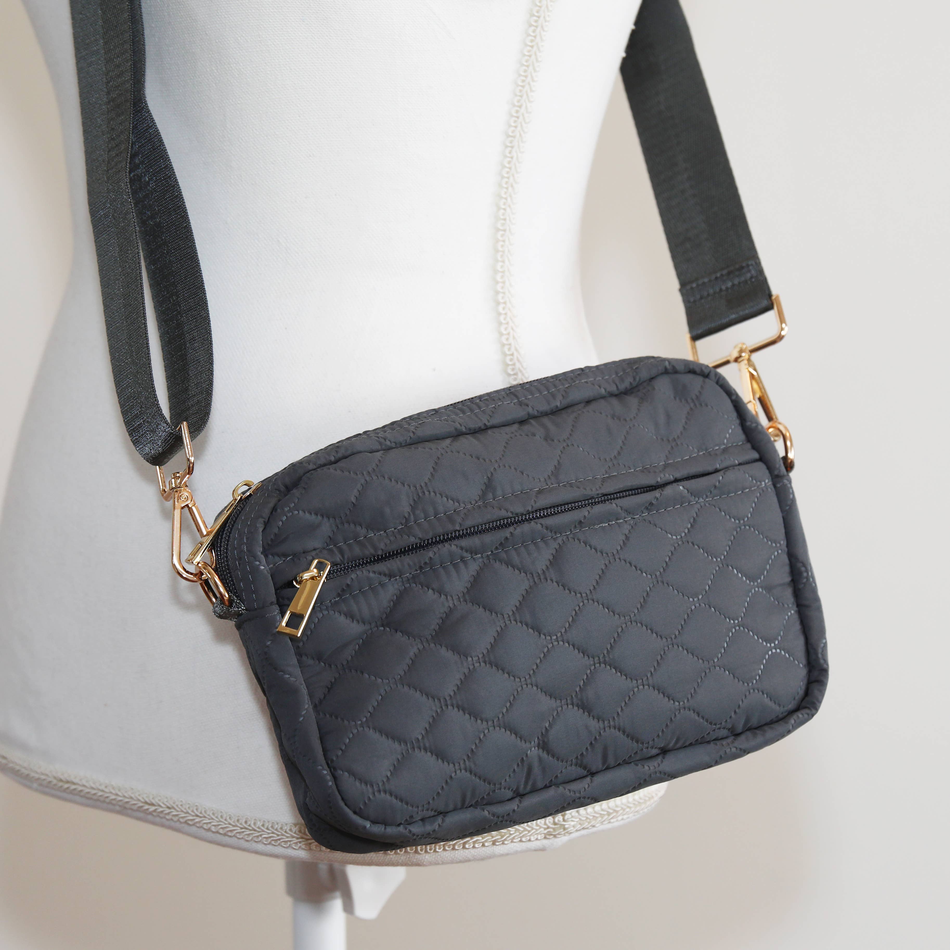 Black Quilted Crossbody -