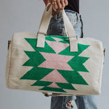 Panache Apparel Co. - Beige, Green & Pink Aztec Duffel
