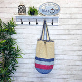 Anju Jewelry - Zhuri Bag - Large Raffia Tote - Blue Tones