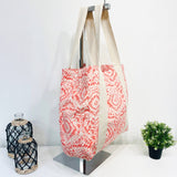 Anju Jewelry - Handcrafted Canvas Bag with Block-Printed Pink Paradise
