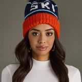 Panache Apparel Co. - Orange, Navy & Lt. Blue Ski Pom Hat