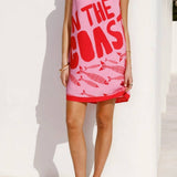 Rosa Clothing - Vacation multi print shift style sleeveless mini dress