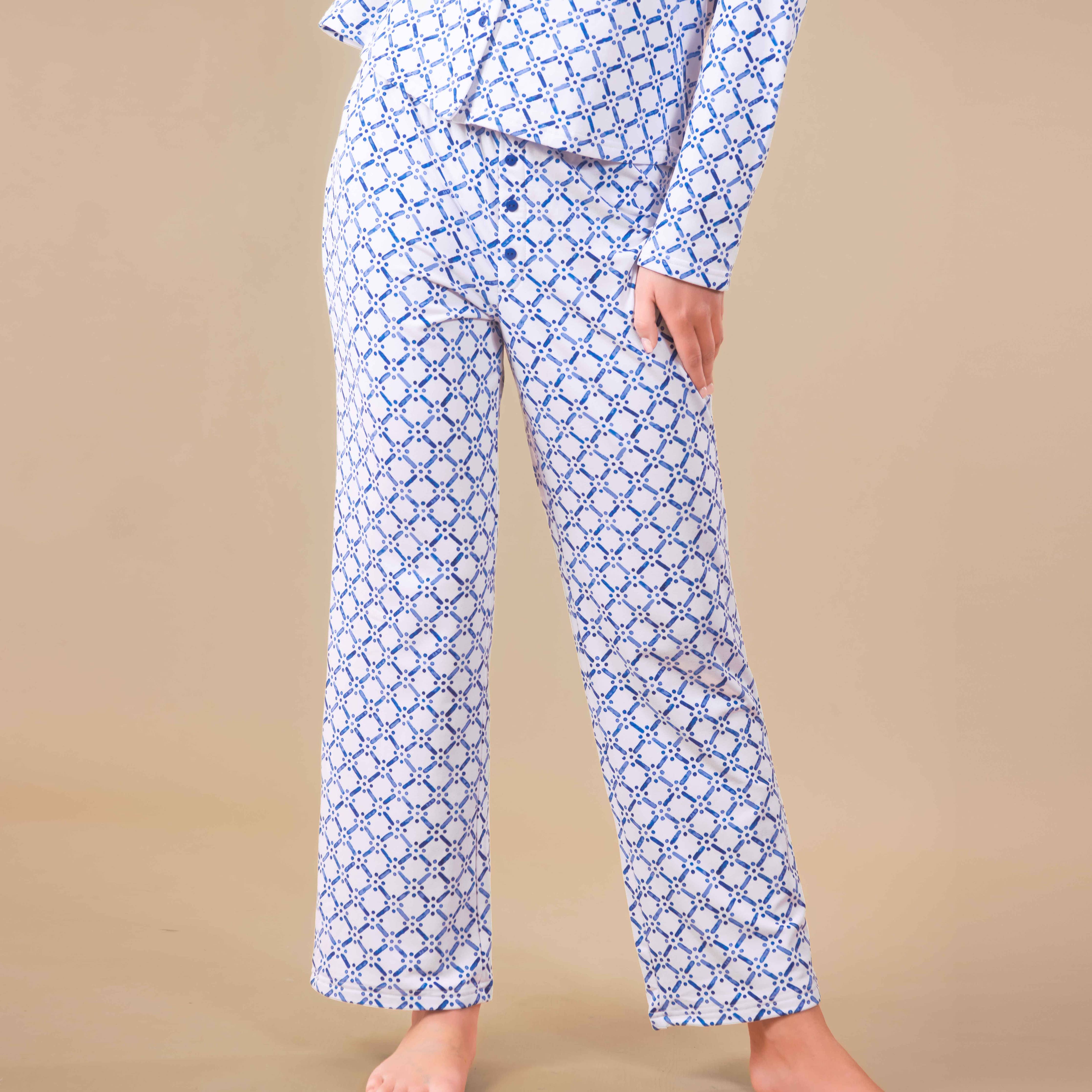 Amanda Blu - Blu Diamond Pajama Pants | Blue Cloud Plush PJ Bottoms