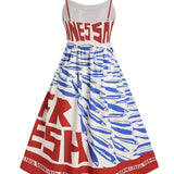 Rosa Clothing - Vacation ocean fish print strap dress back elastic