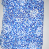 Dolma - Julie Daisy Cotton Block Print Scarf/Sarong Large Blue