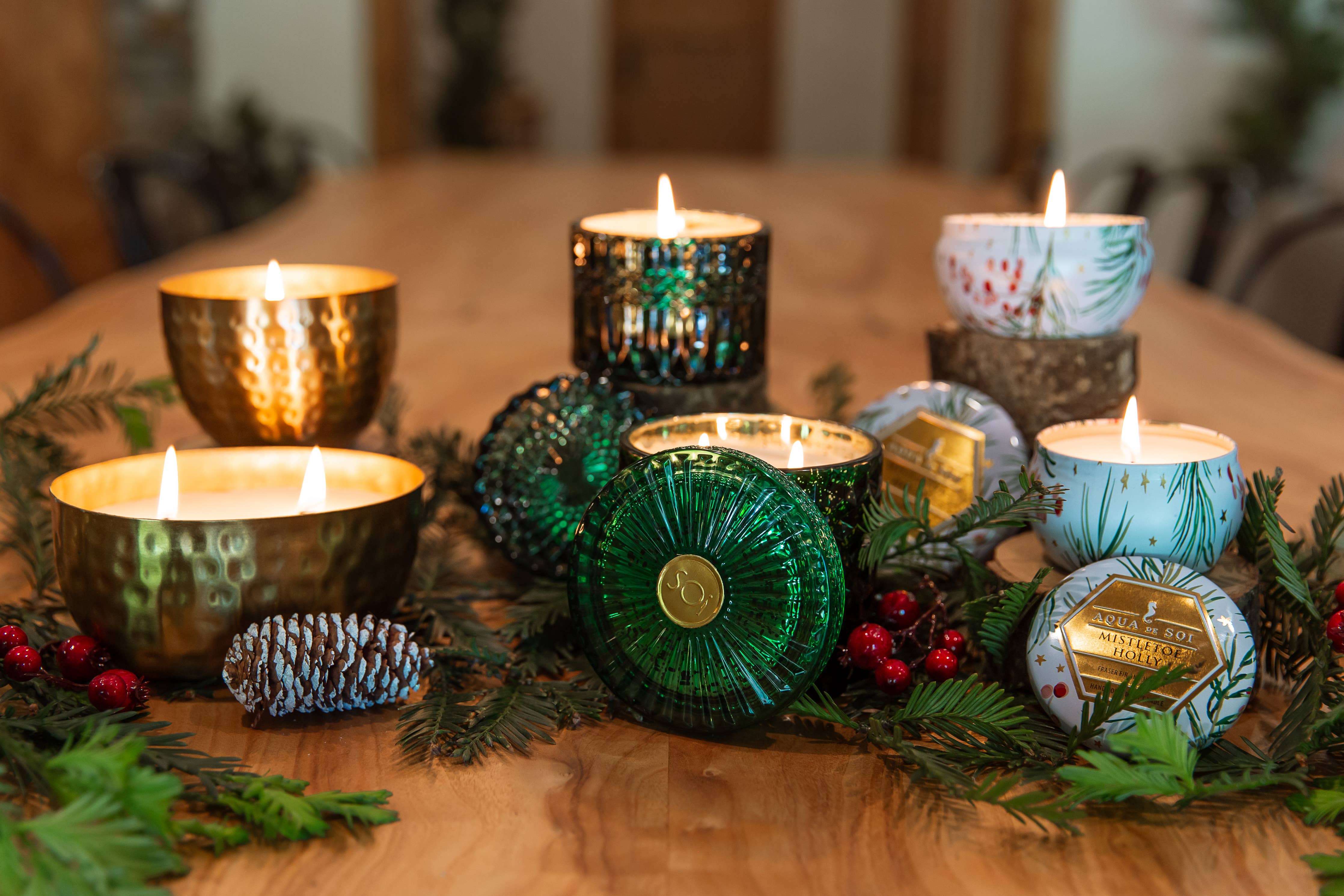 The SOi Company - Mistletoe & Holly 15oz Shimmer Candle 2 wick