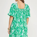 Strut & Bolt - Botanical Garden Ric-Rac Puff Sleeve Mini Dress