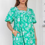Strut & Bolt - Botanical Garden Ric-Rac Puff Sleeve Mini Dress