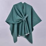Rosa Clothing - Asymmetric plain classic Thermal Ruana Shawl