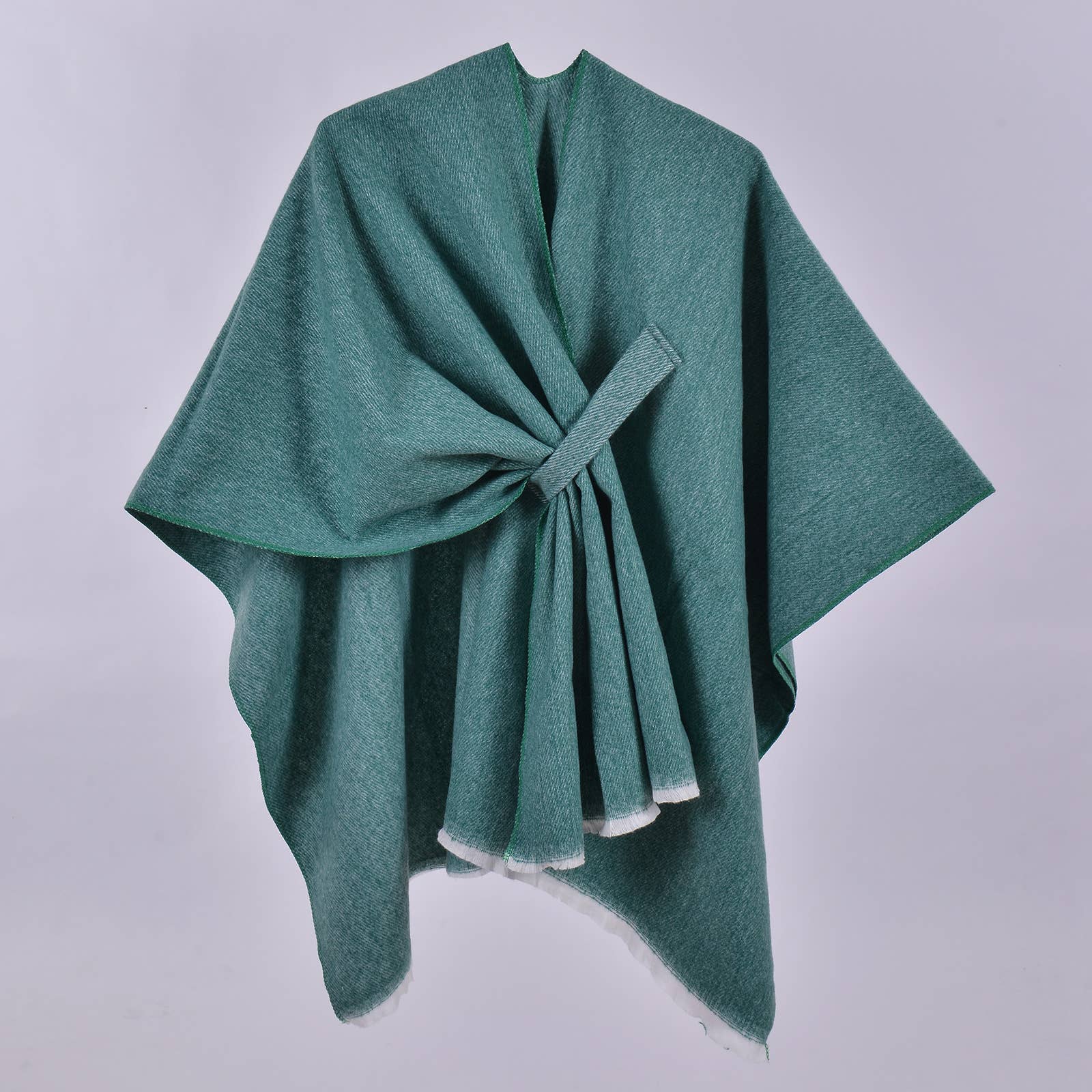 Rosa Clothing - Asymmetric plain classic Thermal Ruana Shawl