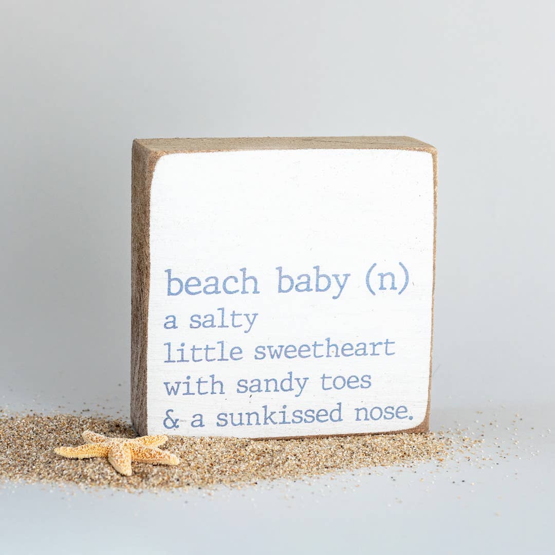 Rustic Marlin - Beach Baby Decorative Wooden Block