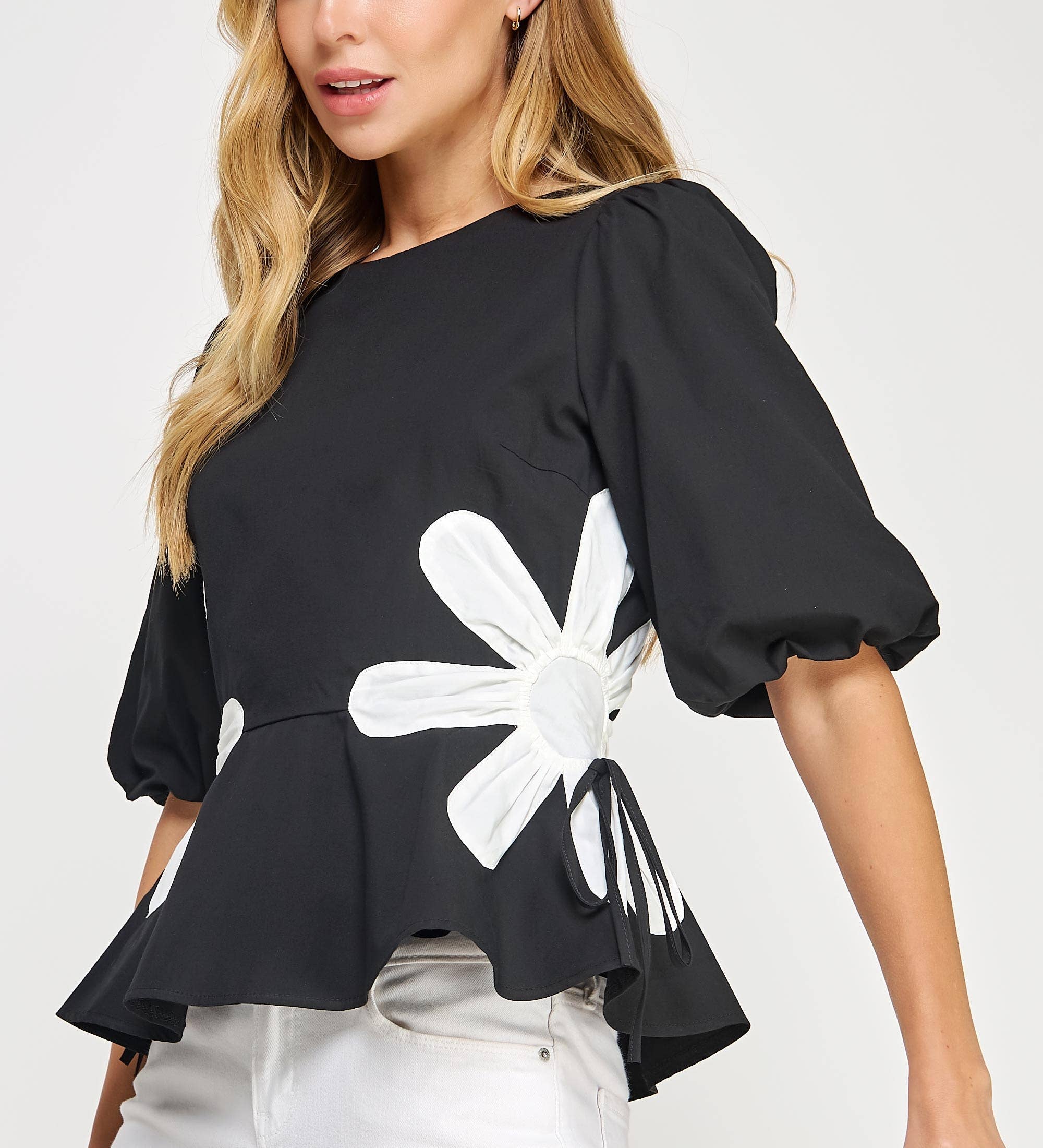 Strut & Bolt - Flower Color-Block Poplin Top