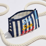 Shiraleah - "SEA SUN SAND" ZIP POUCH,NAVY