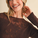 &MERCI - FLORAL EMBROIDERY LONG SLEEVE SWEATER MSW11376