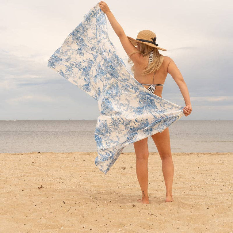 Boho-Eclectica - Women's Beach Paradise Blues 100% Cotton Sarong