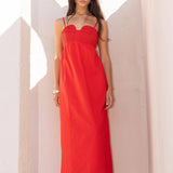 Strut & Bolt - Top Stitch Bustier Linen Midi Dress