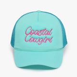 David And Young - WESTERN Coastal Cowgirl Embroidery Mesh Back Trucker