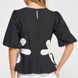 Strut & Bolt - Flower Color-Block Poplin Top