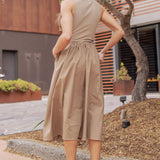 Strut & Bolt - Knit Contrast Poplin Long Dress