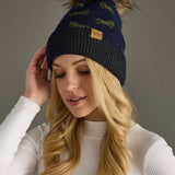 Panache Apparel Co. - Navy Horse Pattern Pom Hat