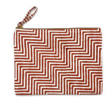 Anju Jewelry - Block-Printed Canvas Zipper Pouch Zigzag Charm