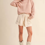 &MERCI - CONTRAST KNIT SCALLOPED EDGE SWEATER MSW11114