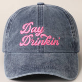 Fashion City - Day Drinkin' Text Embroidered Baseball Cap