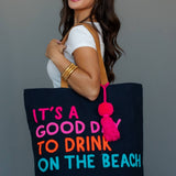 Panache Apparel Co. - Navy Drink On The Beach Tote