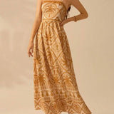 Rosa Clothing - Cascais Bohemia Tropical palm strappy sundress