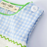 Rylee Faith Designs - Baby Boys Summer Crocodile Embroidered Smocked Romper